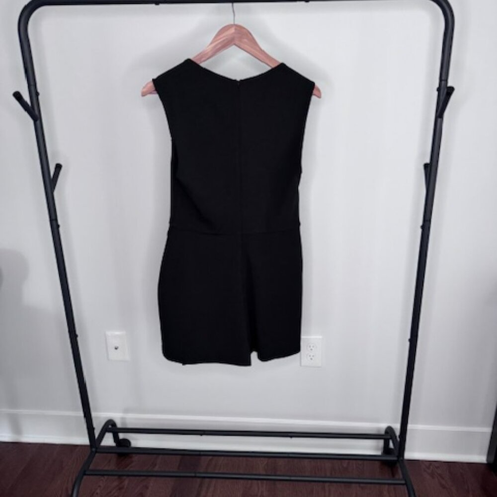 Lulus Enticing Endeavors Black Square Neck Sleeveless Skort Romper - Size L - Picture 3 of 3